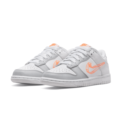 Nike Dunk Low GS 3D Swoosh White Grey - Kick Game