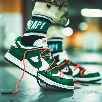 OFF-WHITE x Nike Dunk Low 'Pine Green' — Kick Game
