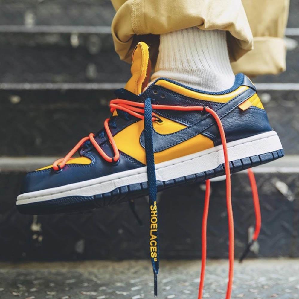 OFF-WHITE x Nike Dunk Low 'University Gold' - Kick Game