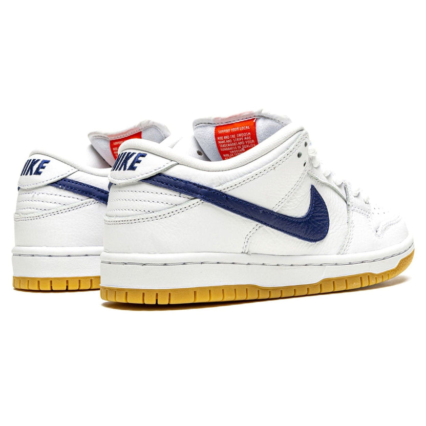 dunk low orange label white navy