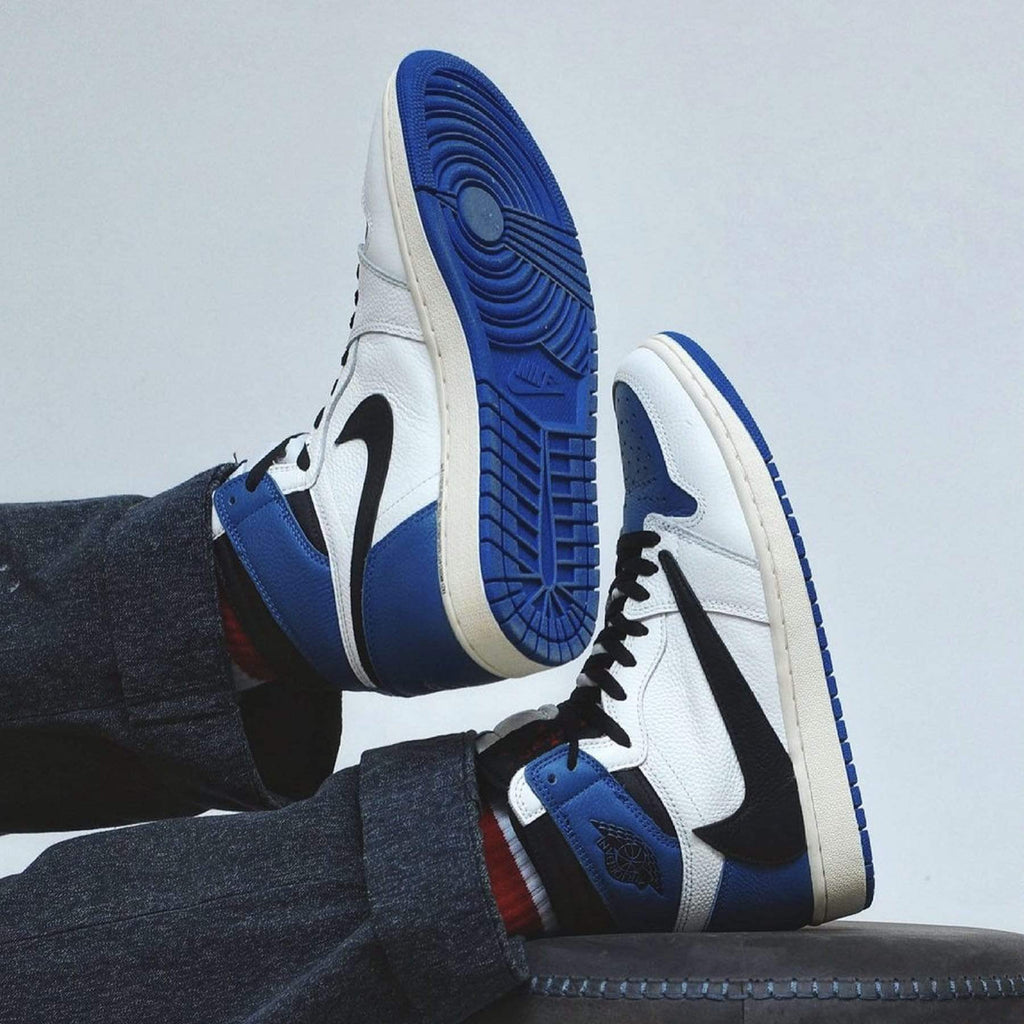 A LV Leather-Constructed fragment design Air Jordan 1 Sample Has