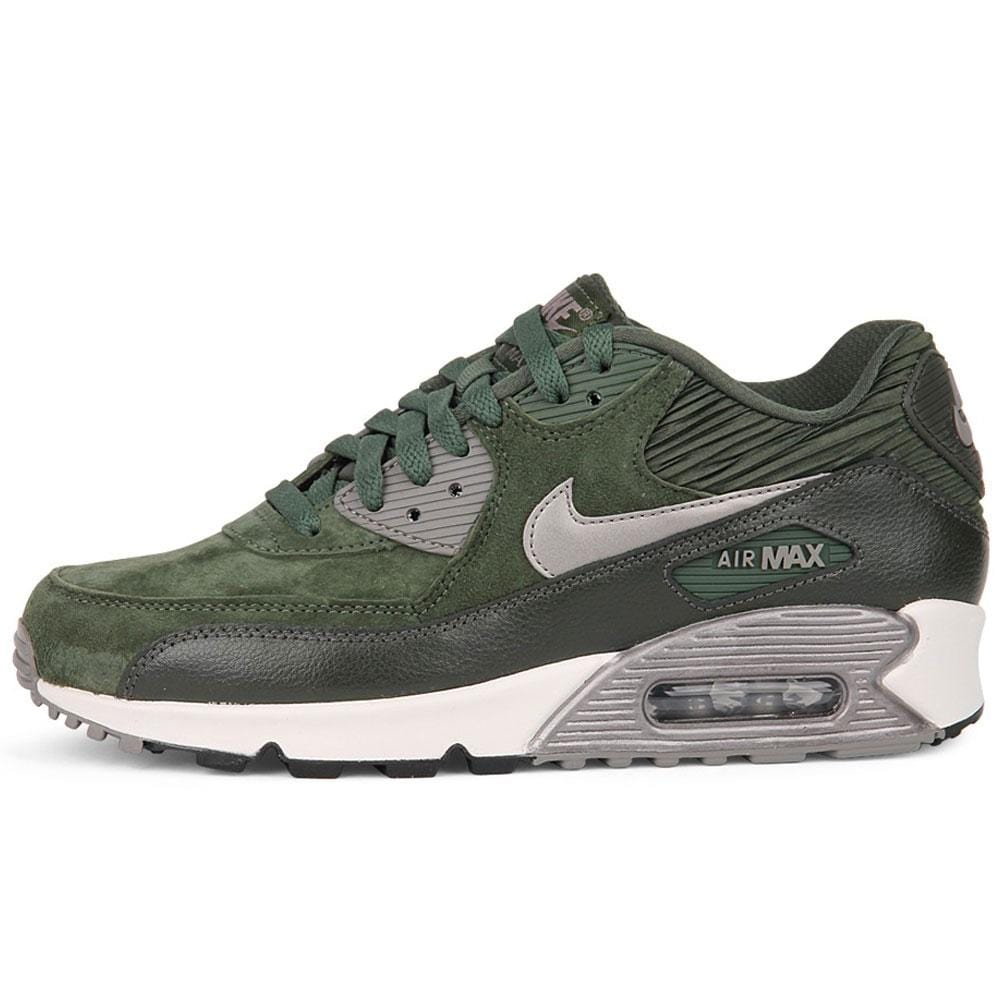 Nike Air Max 90 Carbon Green Leather Trainers - Kick Game