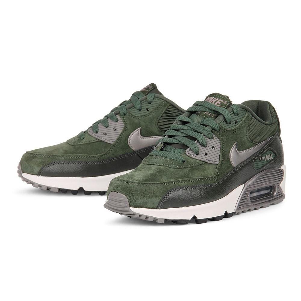 Nike Air Max 90 Carbon Green Leather Trainers - Kick Game