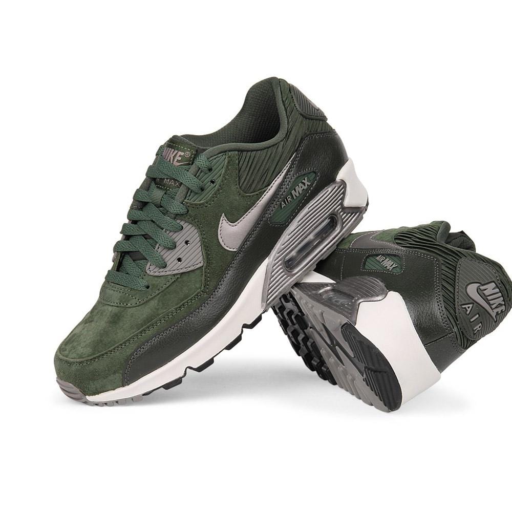 Nike Air Max 90 Carbon Green Leather Trainers - Kick Game