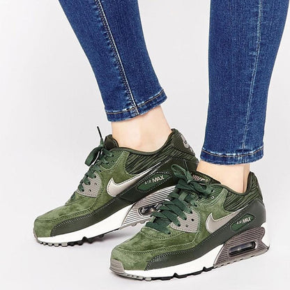 Nike Air Max 90 Carbon Green Leather Trainers - Kick Game