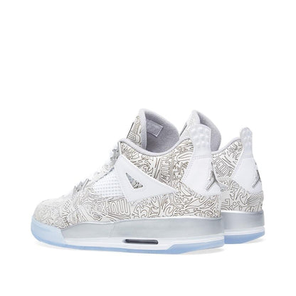 AIR JORDAN 4 RETRO LASER BG White & Metallic Silver - Kick Game