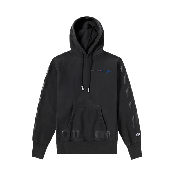 Off White x Champion Hoodie Black Kick Game