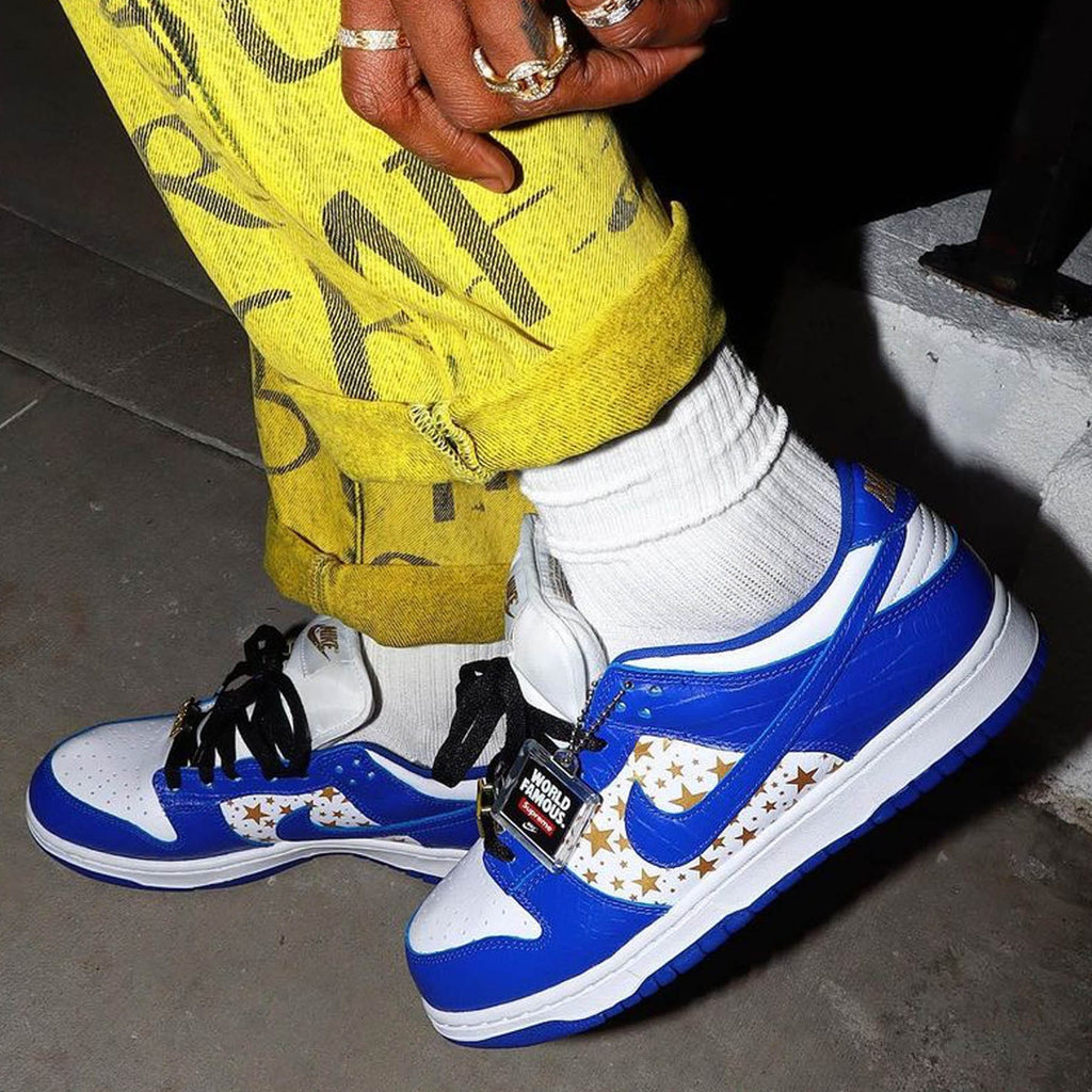 HOT Hyper Royal Supreme Dunk Low On Feet Hyper Royal Dunk