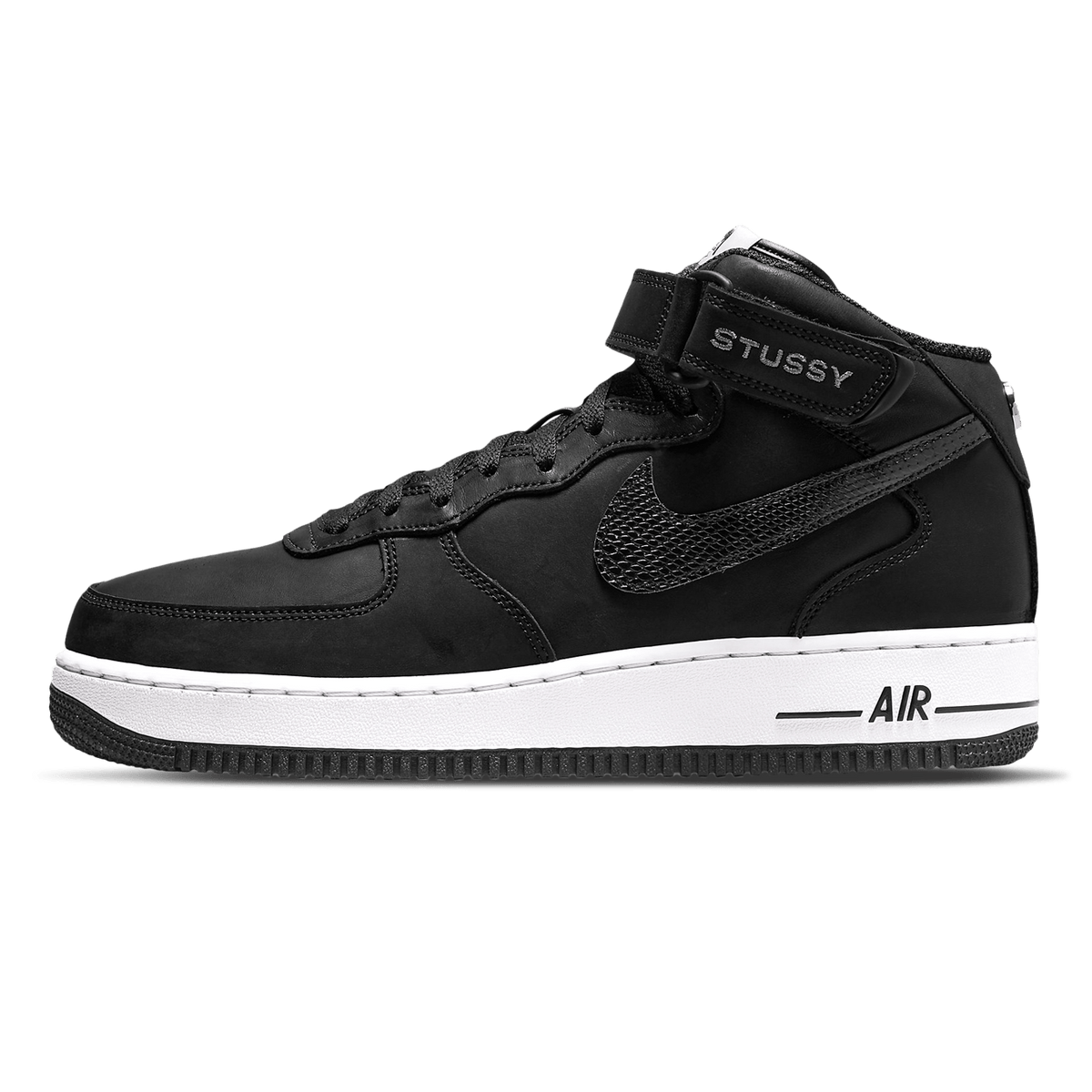 Nike Air Force 1 Mid Stussy 'Black White' - Kick Game