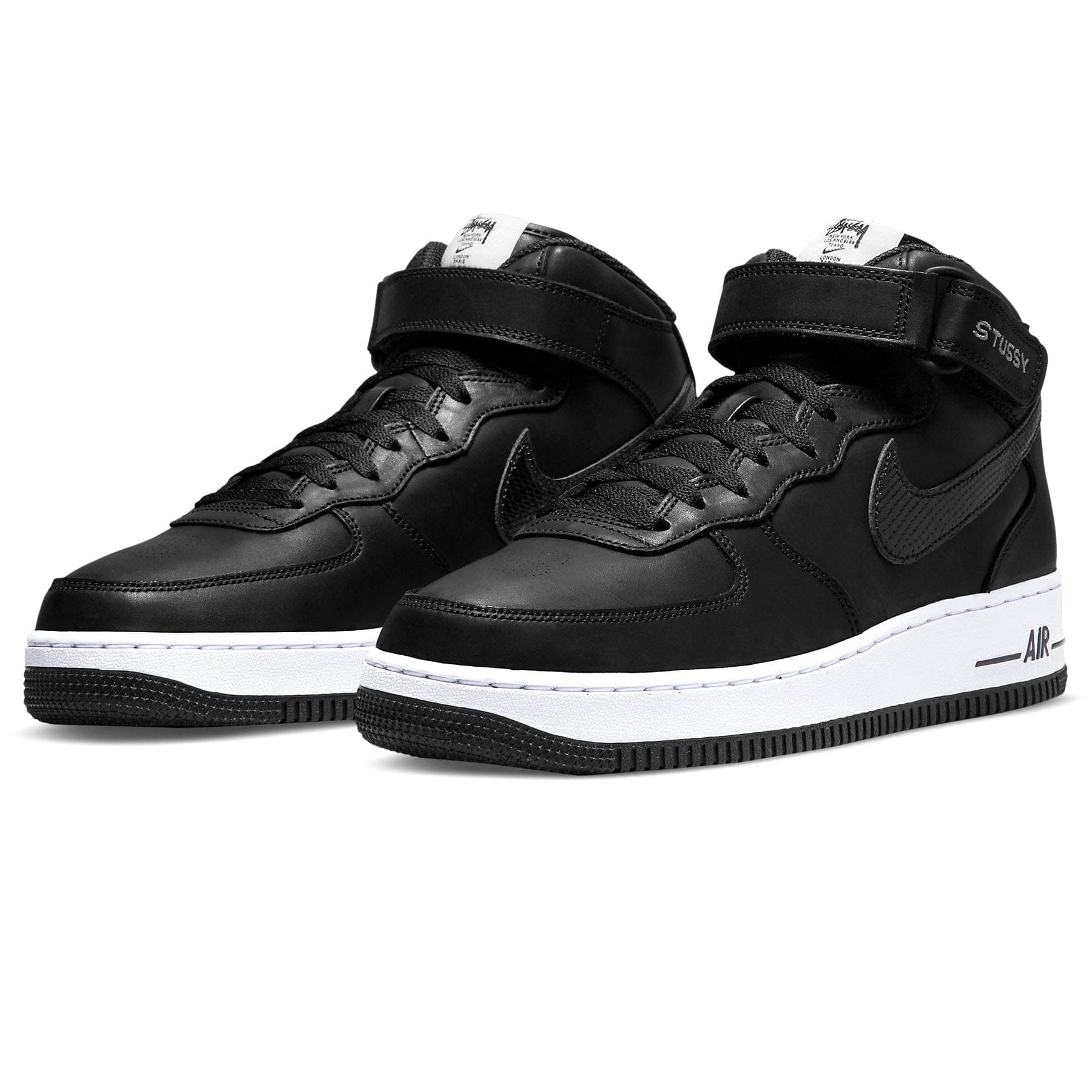 Nike Air Force 1 Mid Stussy 'Black White' - Kick Game