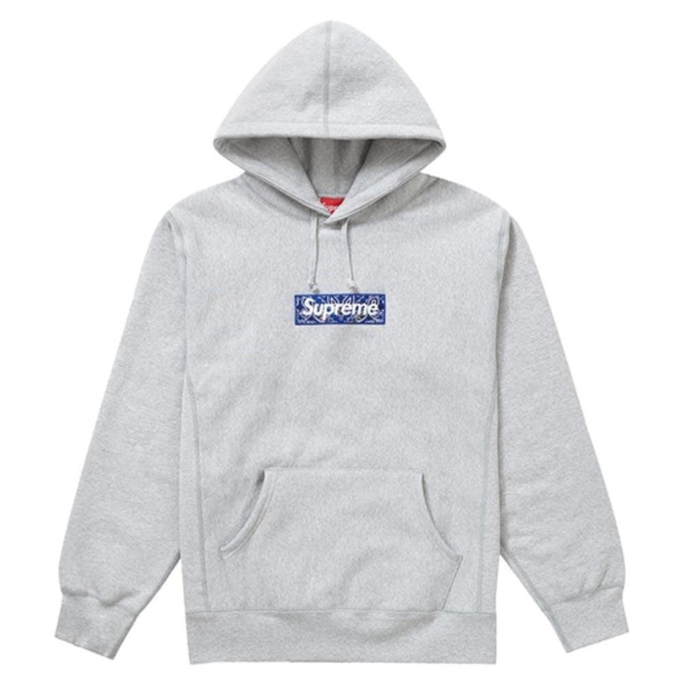 Supreme Bandana Box Logo Hooded Sweatshirt Heather Grey - Kick Game