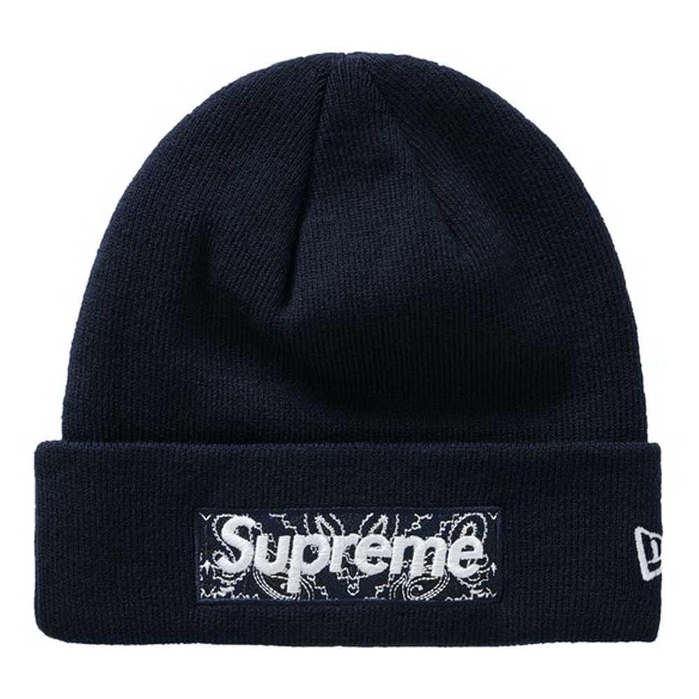 Supreme New Era Box Logo Beanie (FW19) Navy - Kick Game
