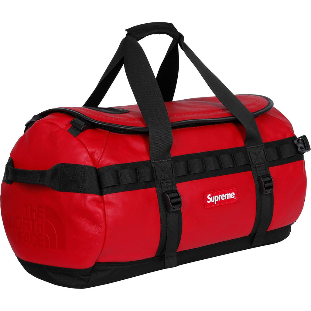 Supreme-The North Face Leather Base Camp Duffel Red — Kick Game