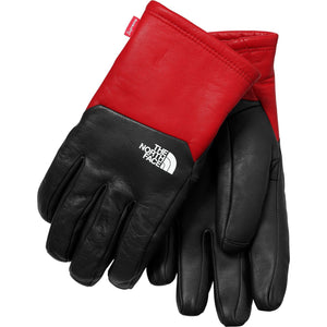 Supreme-The North Face Leather Gloves - Red