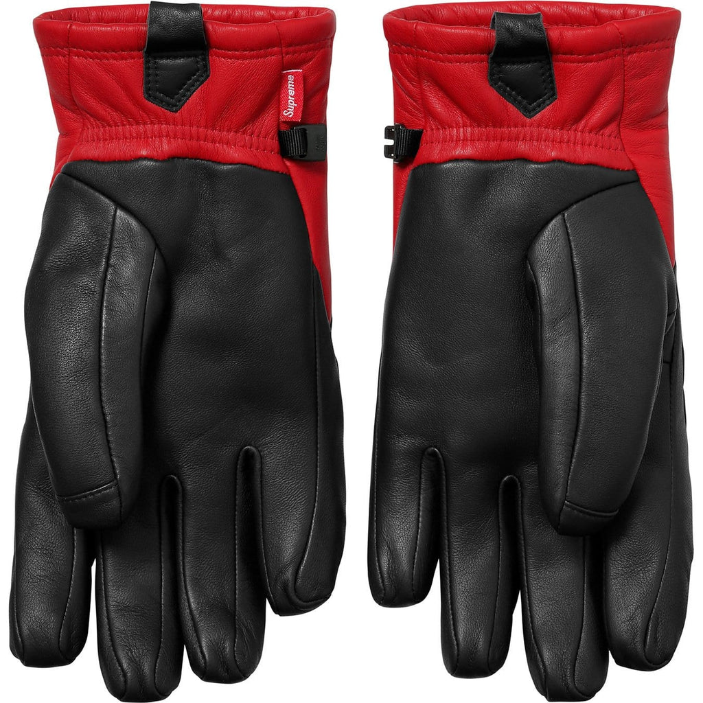Supreme-The North Face Leather Gloves - Red - Kick Game