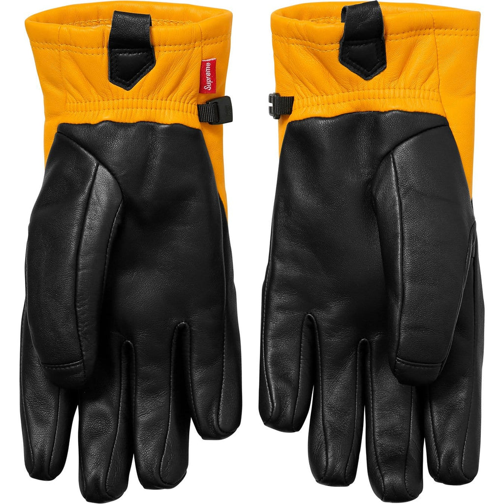 Supreme-The North Face Leather Gloves - Yellow - Kick Game
