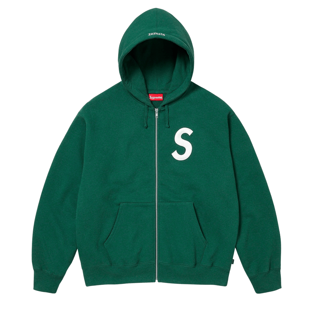Supreme S Logo Zip Up Hooded Sweatshirt 'Dark Green' — Kick Game Supreme S Logo Zip Up Hooded Sweatshirt 'Dark Green' — Kick Game