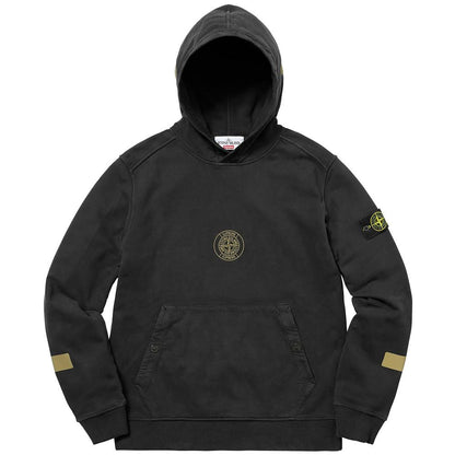 Supreme-Stone Island Hooded Sweatshirt - Black - Kick Game