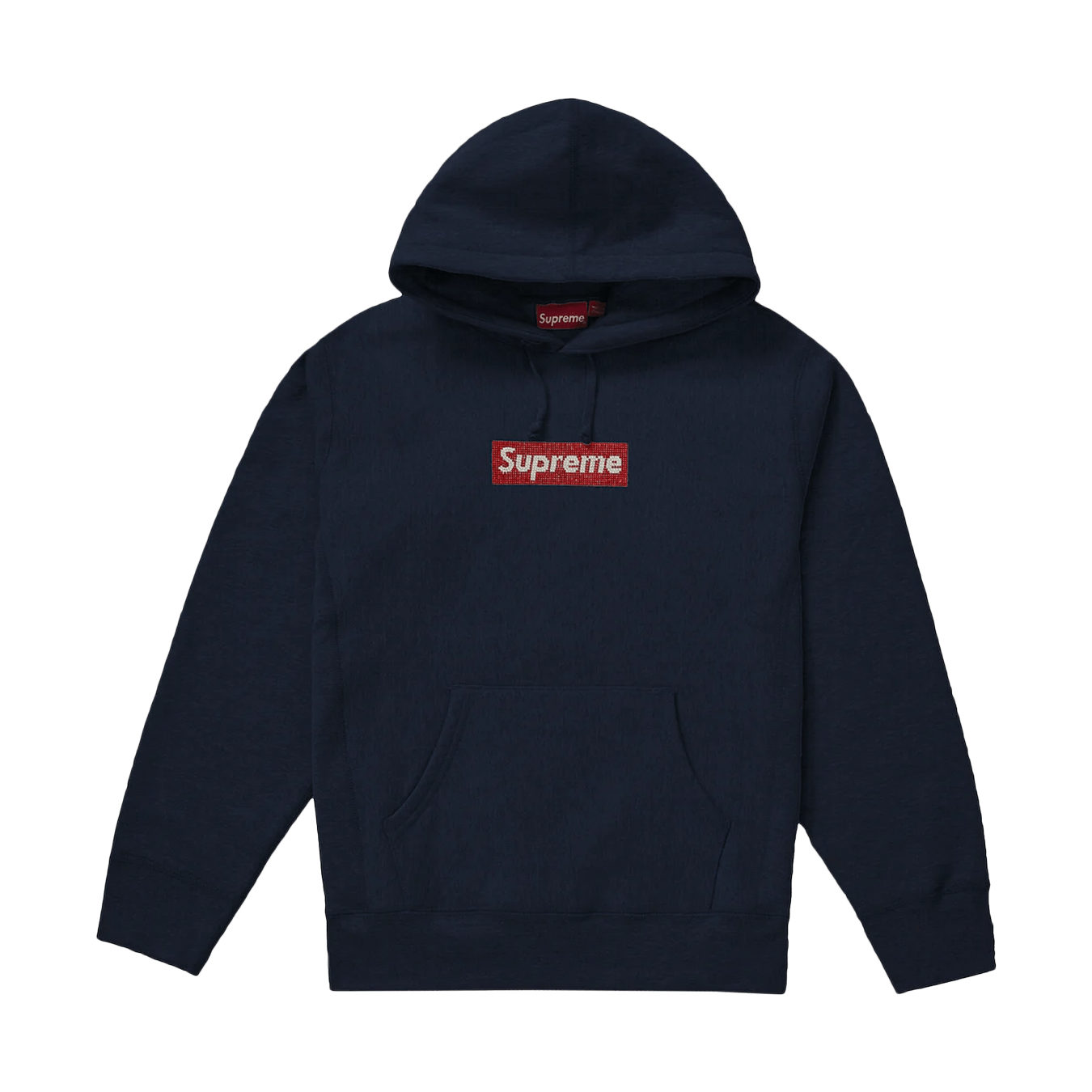 Supreme x Swarovski Box Logo Hooded Sweatshirt 'Navy' - Kick Game