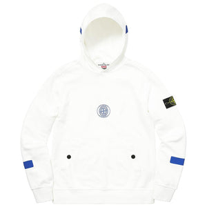 Supreme-Stone Island Hooded Sweatshirt - White