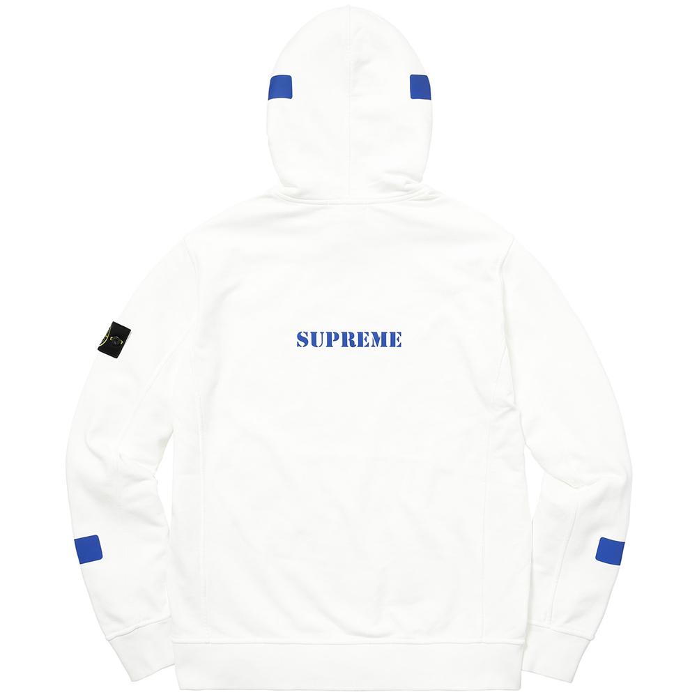 Supreme-Stone Island Hooded Sweatshirt - White — Kick Game