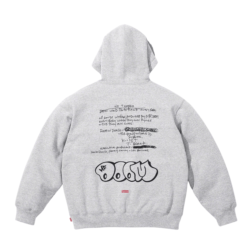 Supreme x MF DOOM Hooded Sweatshirt 'Grey' — Kick Game