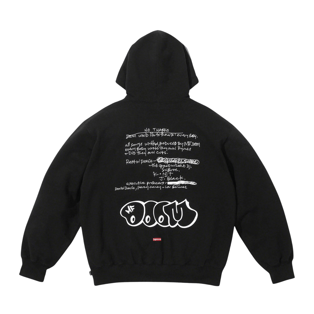 Supreme x MF DOOM Hooded Sweatshirt 'Black' - Kick Game