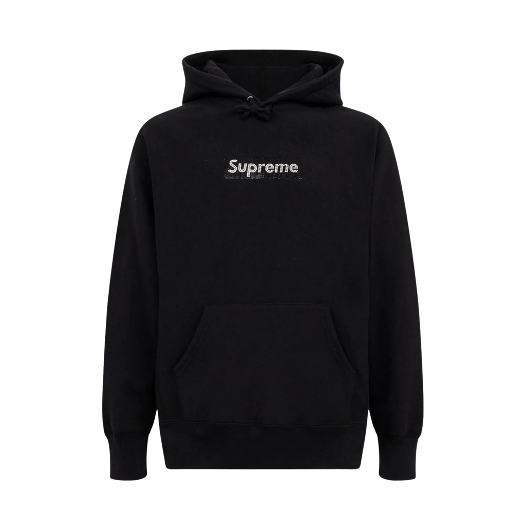 Supreme swarovski box logo hooded sweatshirt heather grey online