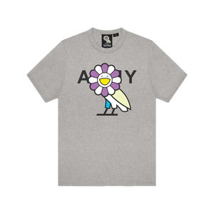 OVO x Takashi Murakami Surplus Flower Owl Tee 'Heather Grey'