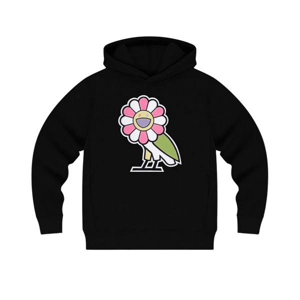 OVO x Takashi Murakami Surplus Flower Owl Hoodie Black Kick