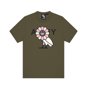 OVO x Takashi Murakami Surplus Flower Owl Tee 'Military Green'
