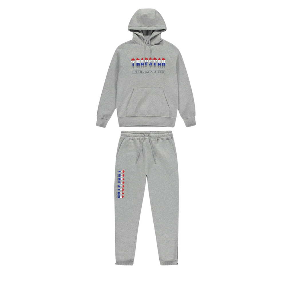 Trapstar Chenille Decoded Hooded Tracksuit - Grey Revolution Edition - Kick Game