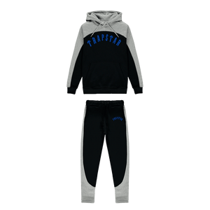 Trapstar Irongate Arch Chenille Hooded Tracksuit - Black/Blue/Grey
