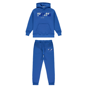 Trapstar Chenille Decoded Hooded Tracksuit - Dazzling Blue/White