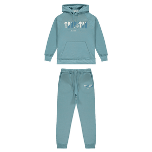 Trapstar Chenille Decoded Hooded Tracksuit - Citadel/White