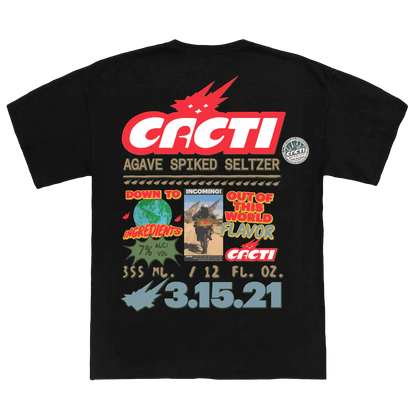 Travis Scott Cacti Down To Earth Tee 1 Tee Black - Kick Game