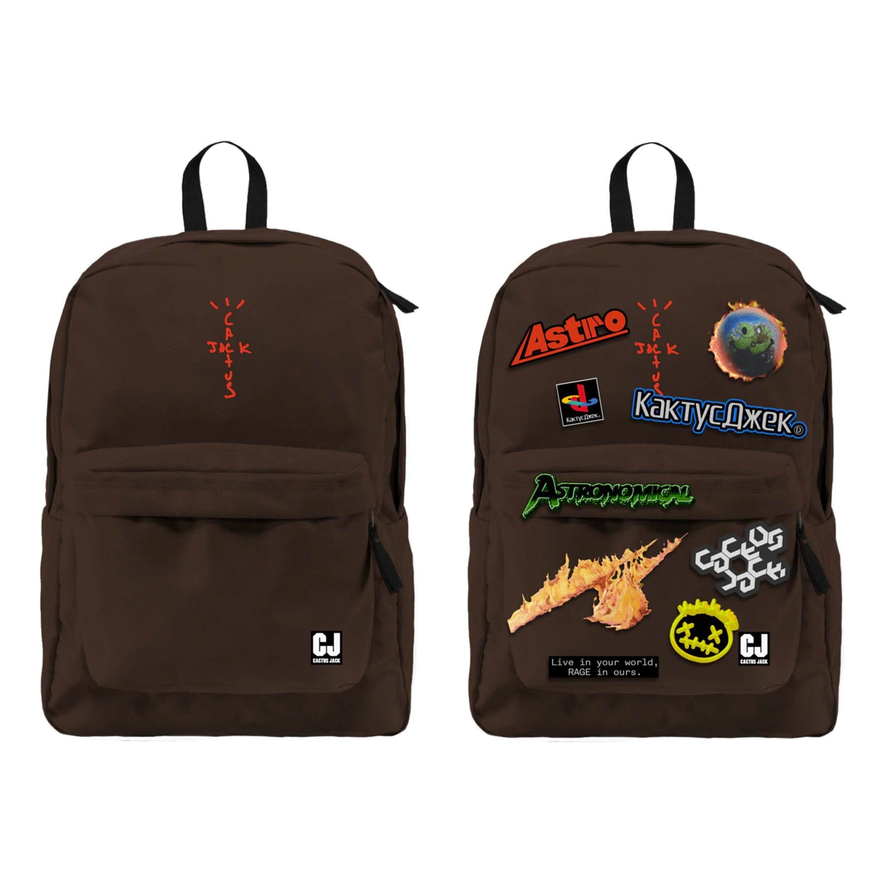 Travis Scott Cactus Jack Backpack With Patch Set Brown - Kick Game