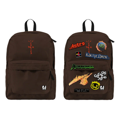 Travis Scott Cactus Jack Backpack With Patch Set Brown - Kick Game