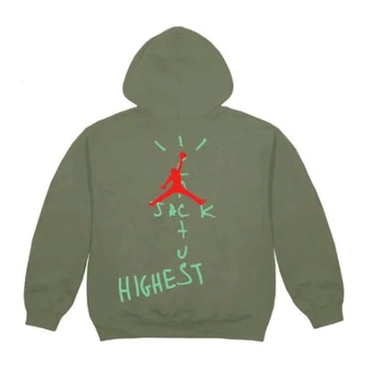 Travis Scott Jordan Cactus Jack Highest Hoodie Olive - Kick Game